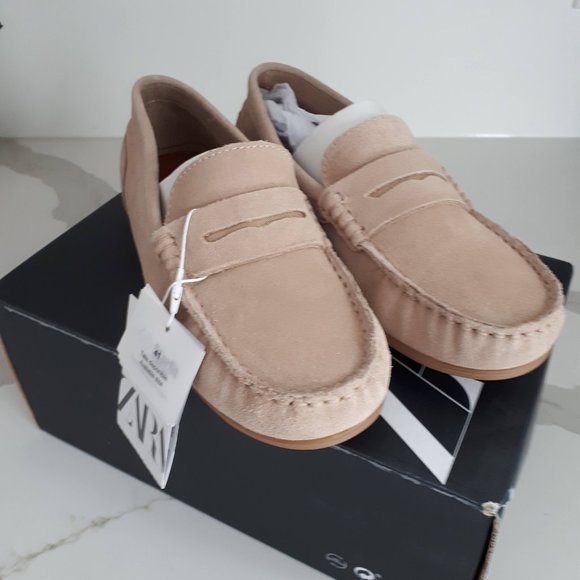 Zara Other - Brand New ZARA Boys Suede Loafers - Sand size 2.5